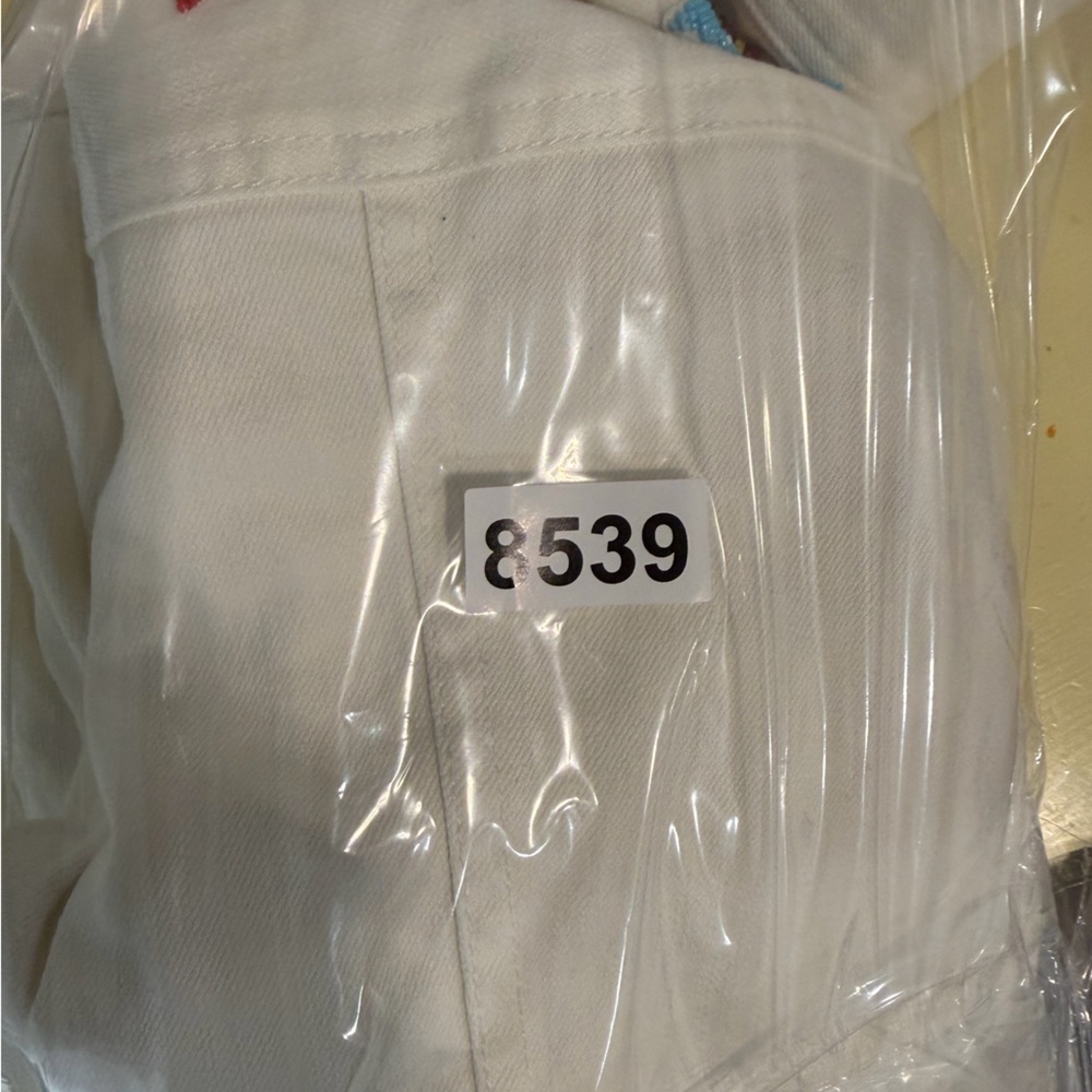 Women’s Polo Ralph Lauren White Jean Jacket Western Southwest Embroidered Bead - Picture 11 of 11